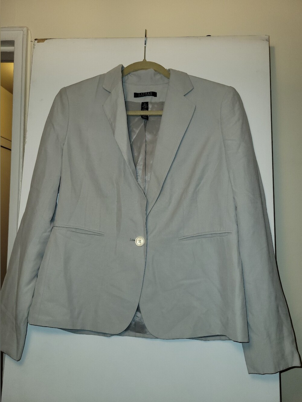 Ralph Lauren Light Gray Single-Button Women's Blazer